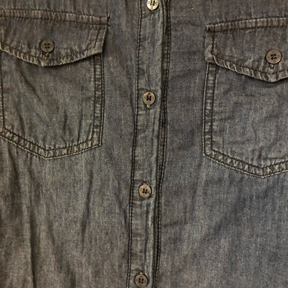 Denim indigo blue Ci Sono Brand Women’s Shirt stonewashed warm lining on button - Picture 11 of 12